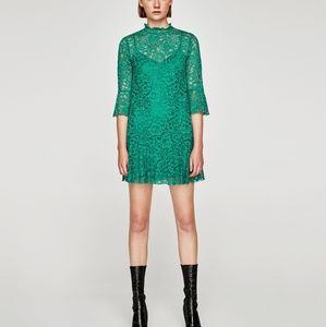 Green lace dress